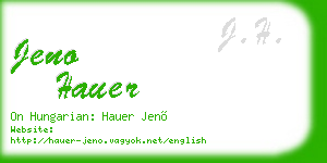 jeno hauer business card