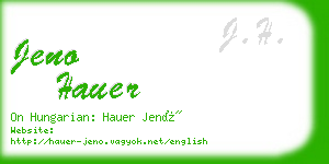 jeno hauer business card